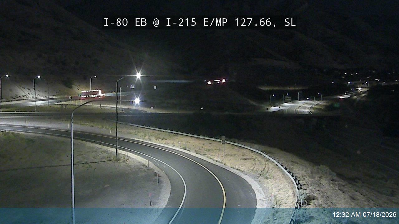 I-80 EB @ I-215 E / MP 127.66, SL traffic camera, Salt Lake County