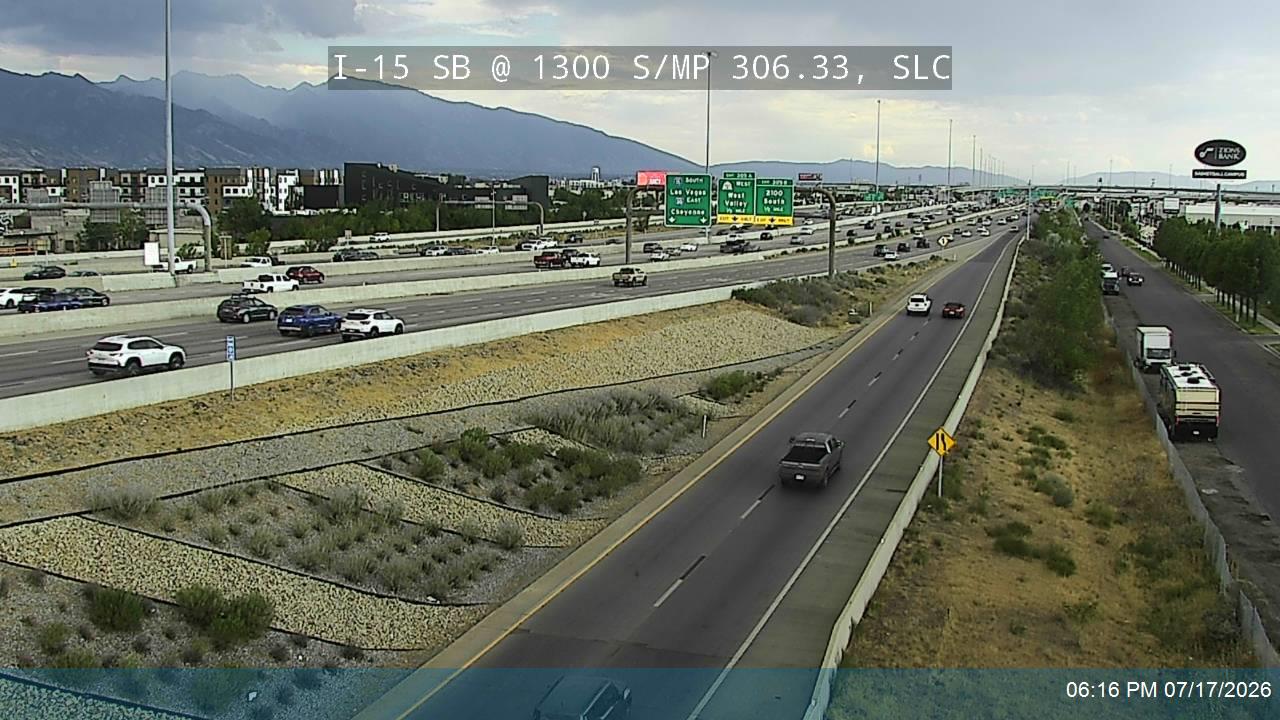 I-15 traffic camera, view south, Salt Lake City