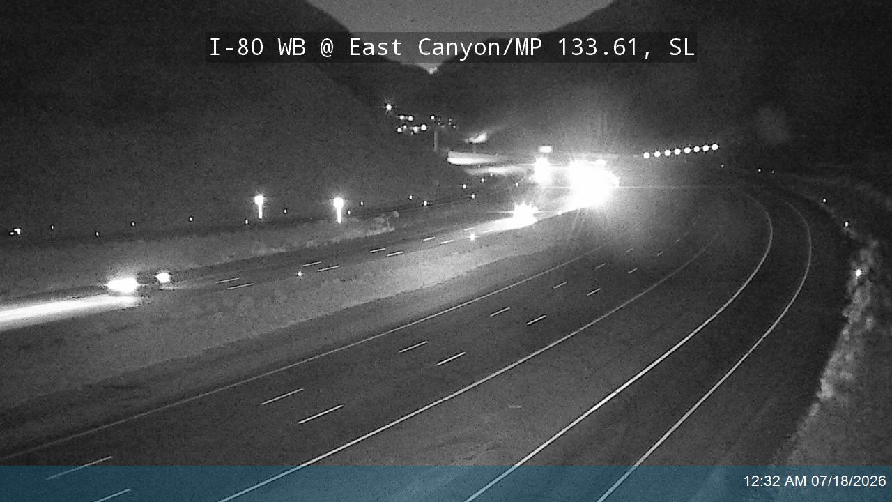 I-80 / Parleys Canyon WB @ East Canyon / SR-65 On-ramp / MP 133.61, SL traffic camera, Salt Lake County