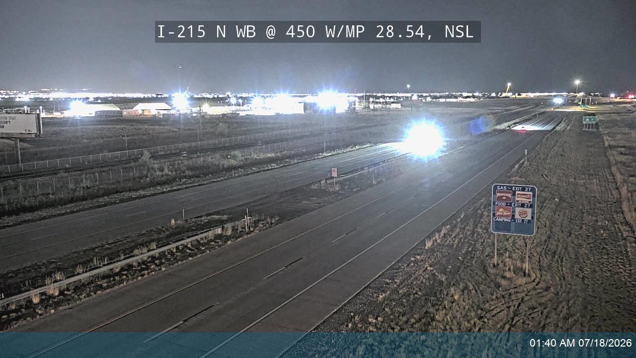 I-215 N traffic camera, view west, North Salt Lake, Utah