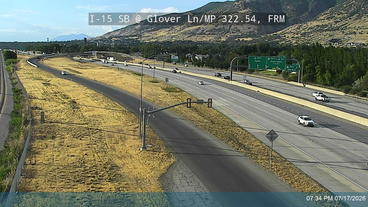I-15 traffic camera, view south, Farmington