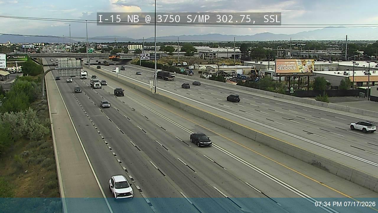 I-15 traffic camera, view north, South Salt Lake
