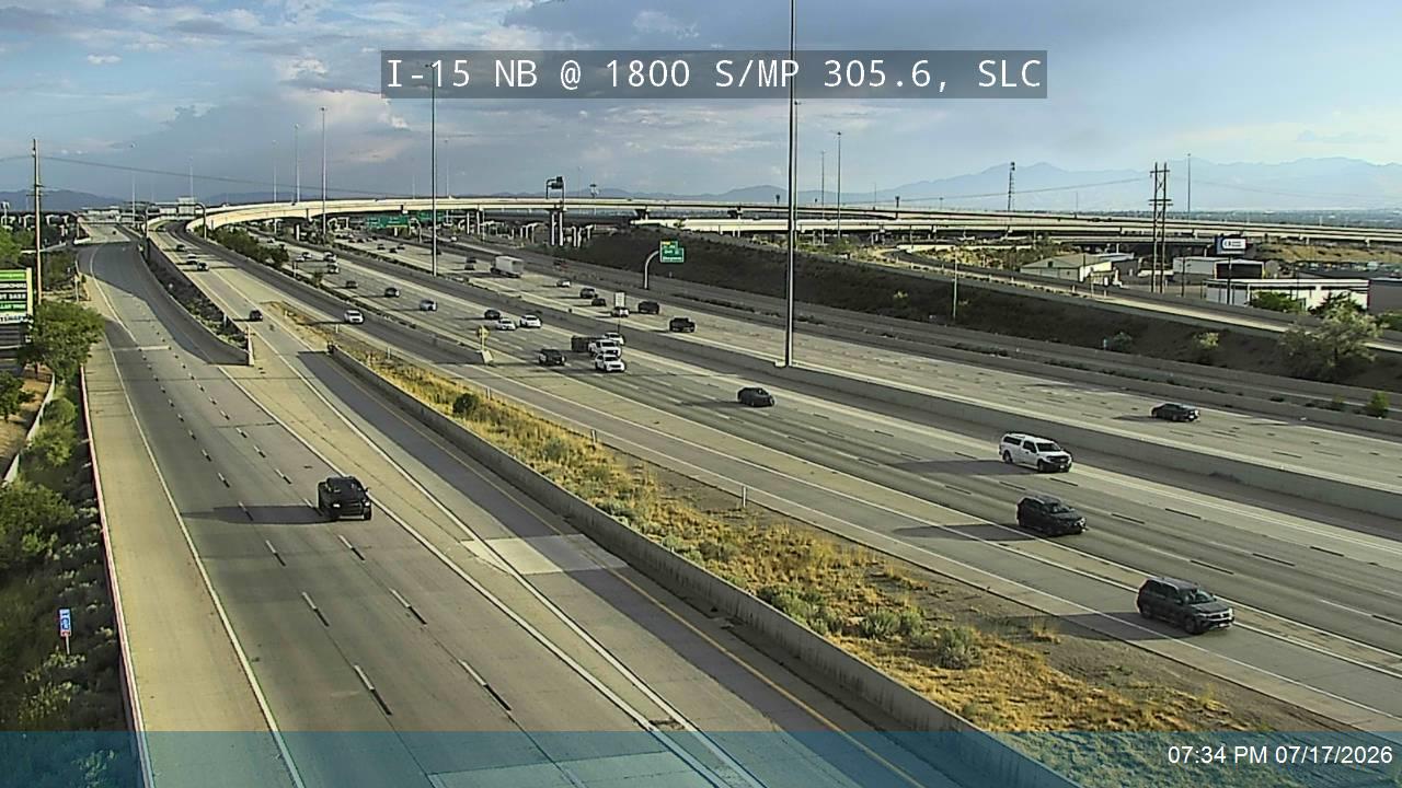 I-15 traffic camera, view north, Salt Lake City