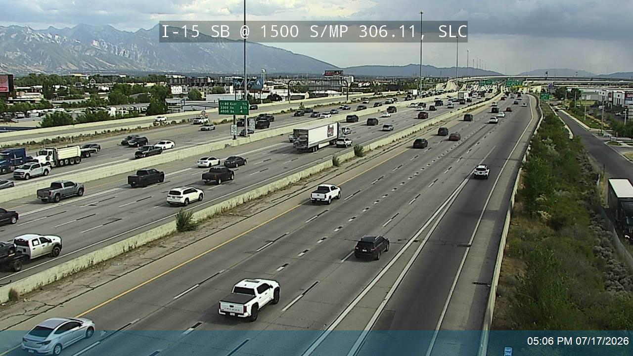 I-15 traffic camera, view south, Salt Lake City