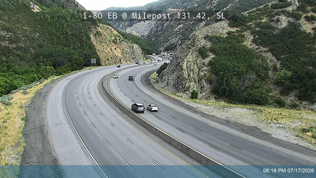 I-80 / Parleys Canyon EB @ Milepost 131.42, SL traffic camera, Salt Lake County