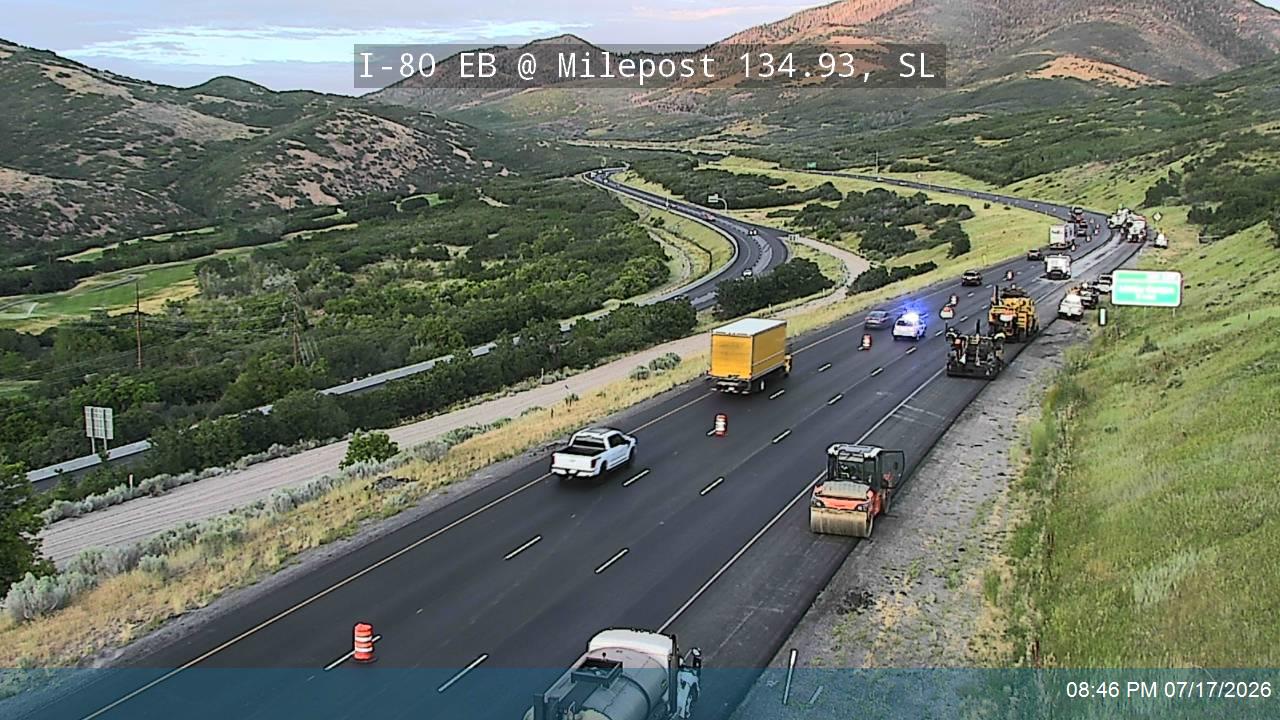 I-80 / Parleys Canyon EB @ Milepost 134.93, SL traffic camera, Salt Lake County