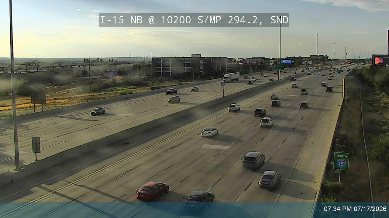 I-15 traffic camera, view north, Sandy