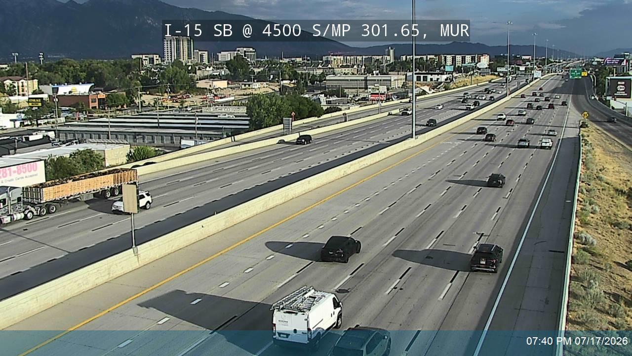 I-15 traffic camera, view south, Murray
