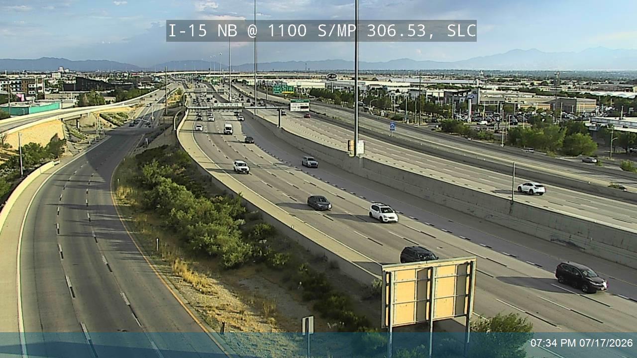 I-15 traffic camera, view north, Salt Lake City