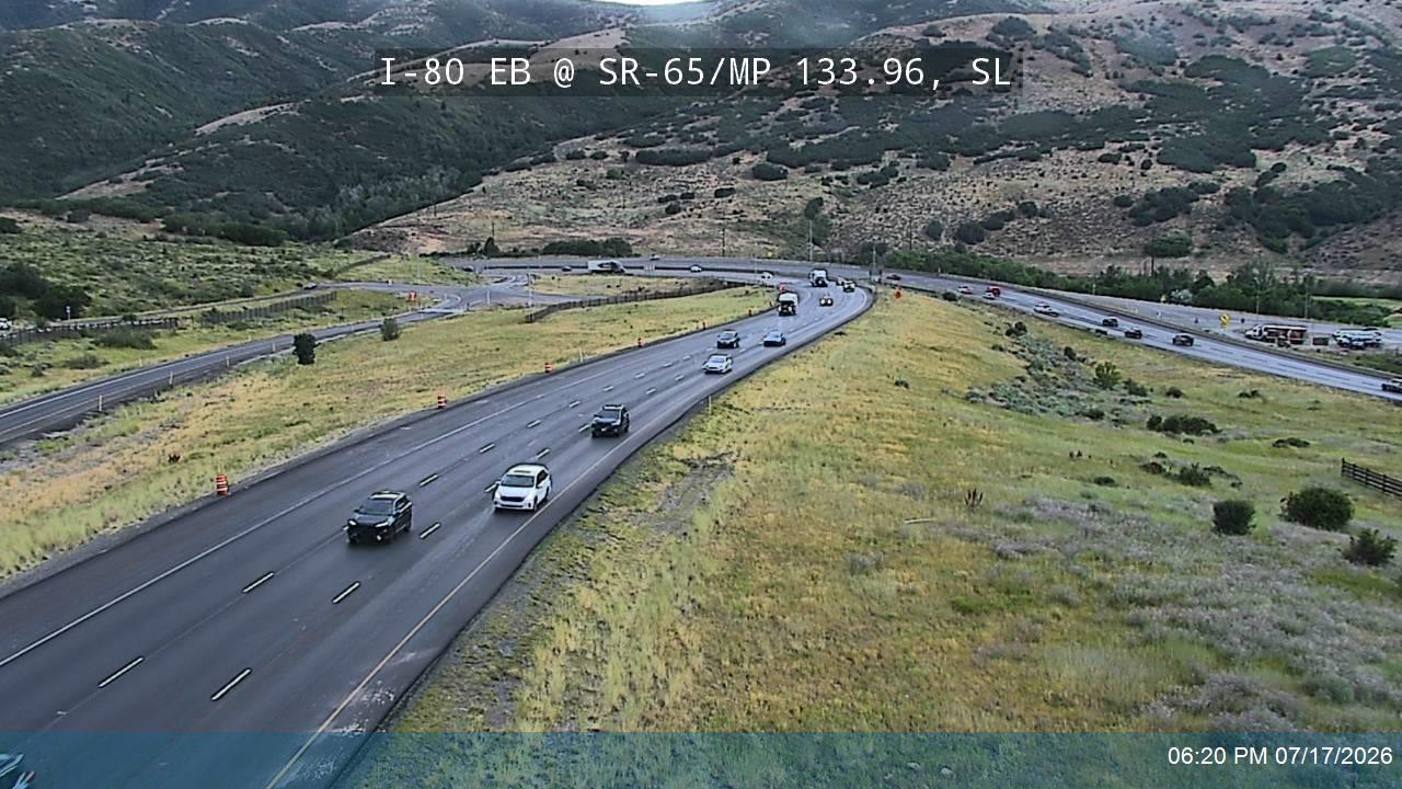 I-80 / Parleys Canyon EB @ East Canyon / SR-65 / MP 133.96, SL traffic camera, Salt Lake County