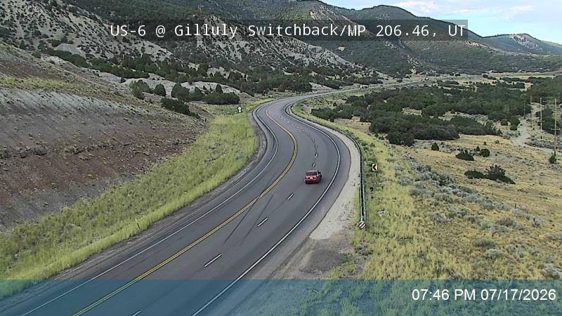US-6 @ Gilluly Switchback / MP 206.46, UT traffic camera, Utah County