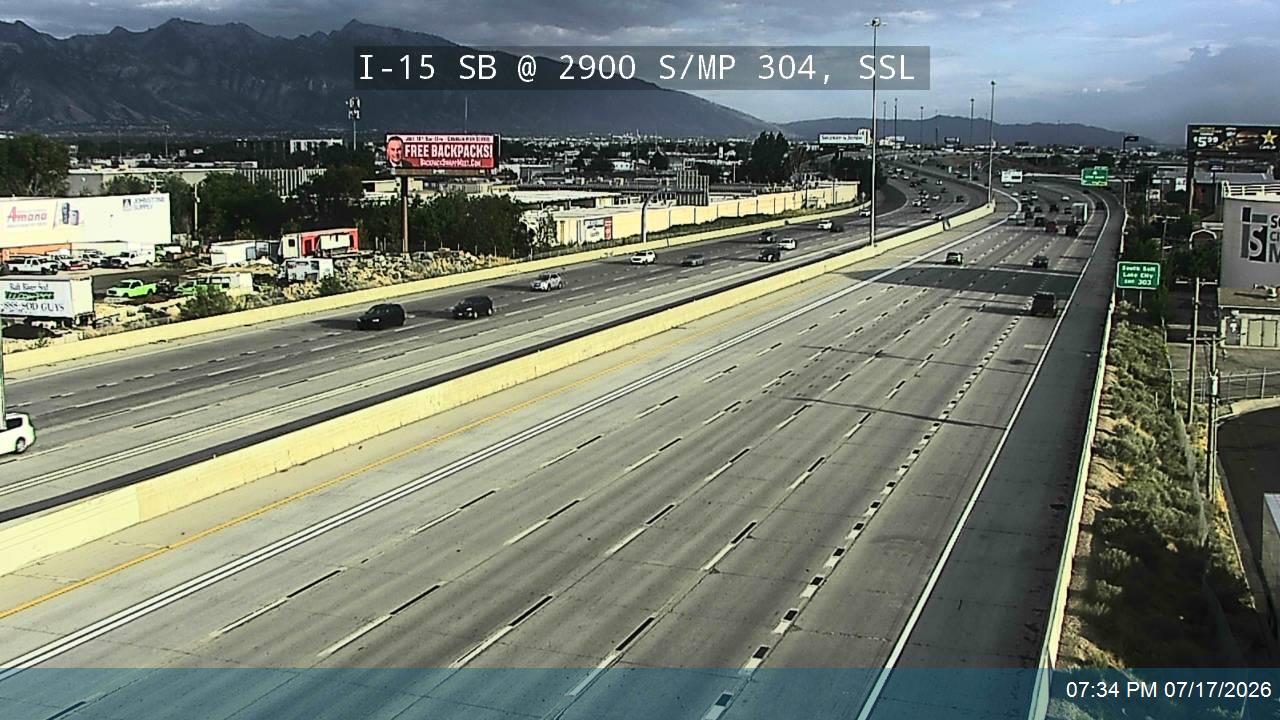 I-15 traffic camera, view south, South Salt Lake