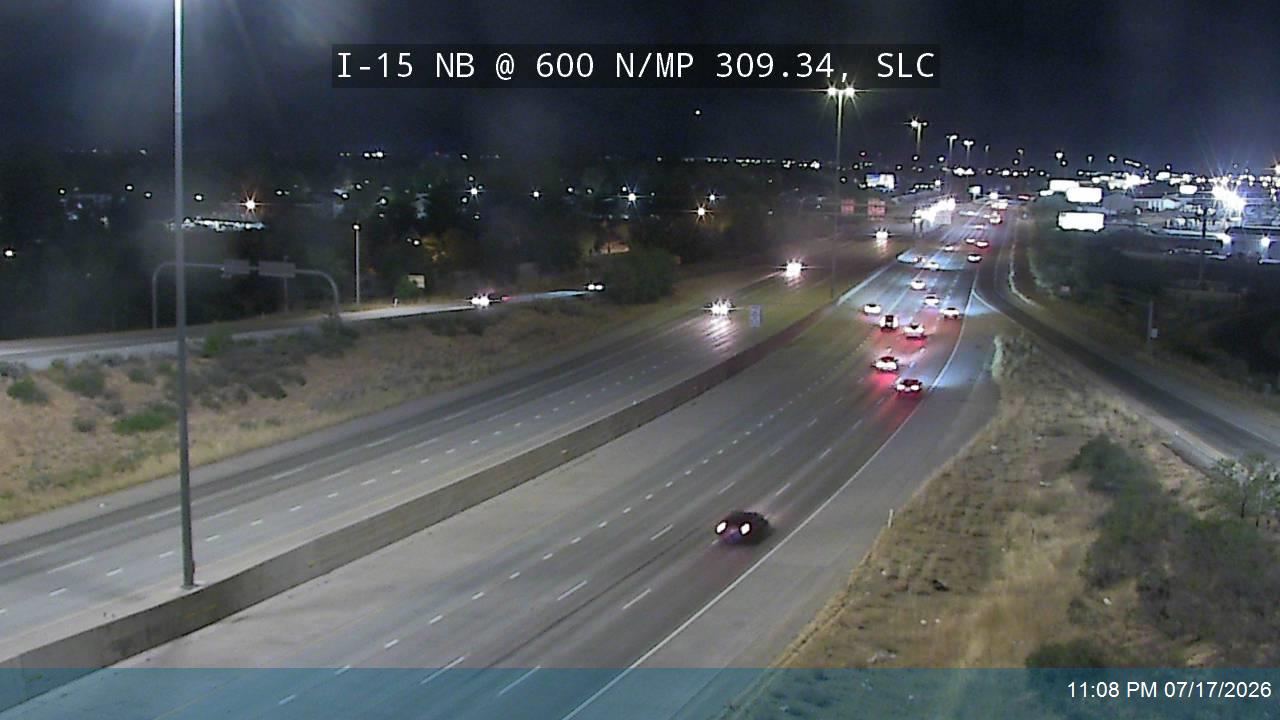 I-15 traffic camera, view north, Salt Lake City