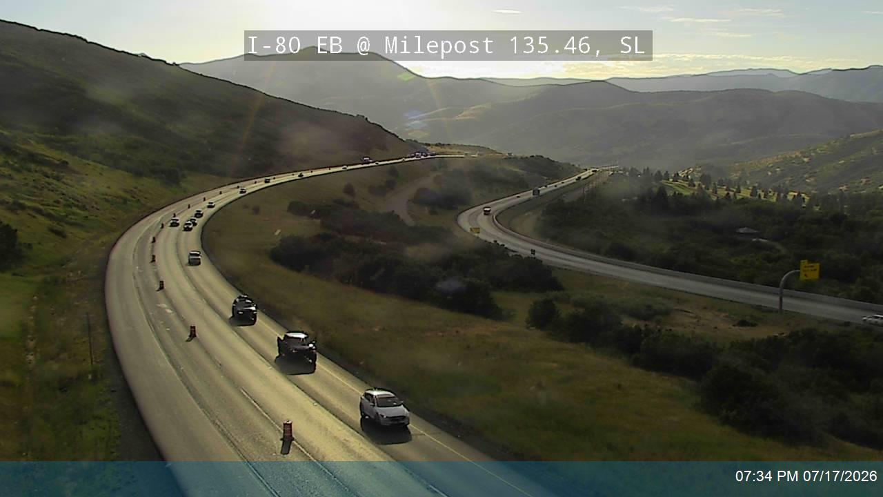 I-80 / Parleys Canyon EB @ Milepost 135.46, SL traffic camera, Salt Lake County