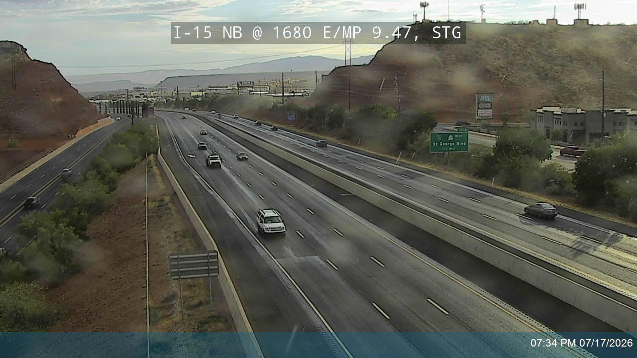 I-15 traffic camera, view north, St. George