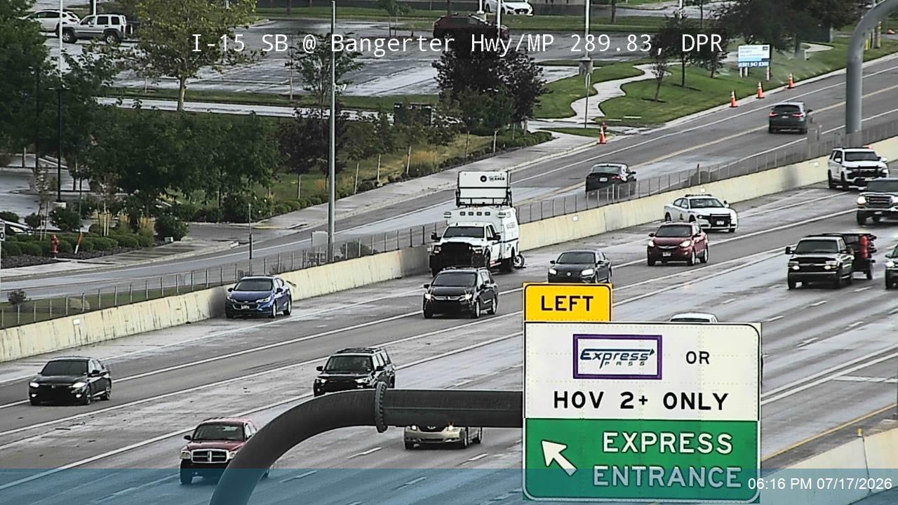 I-15 traffic camera, view south, Draper