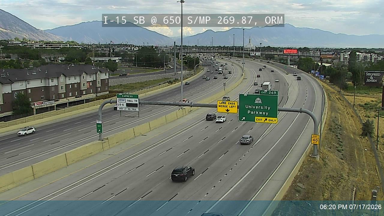 I-15 traffic camera, view south, Orem