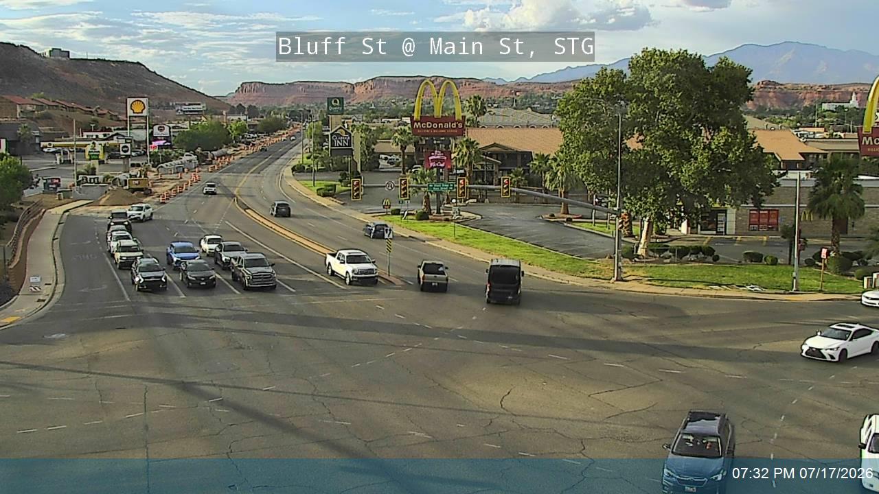 SR-18 traffic camera, view north, St. George, Utah