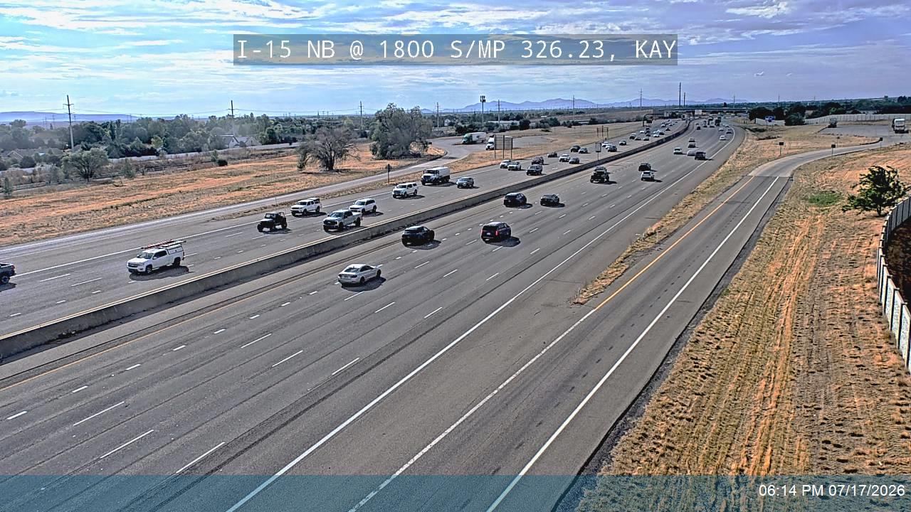 I-15 traffic camera, view north, Kaysville