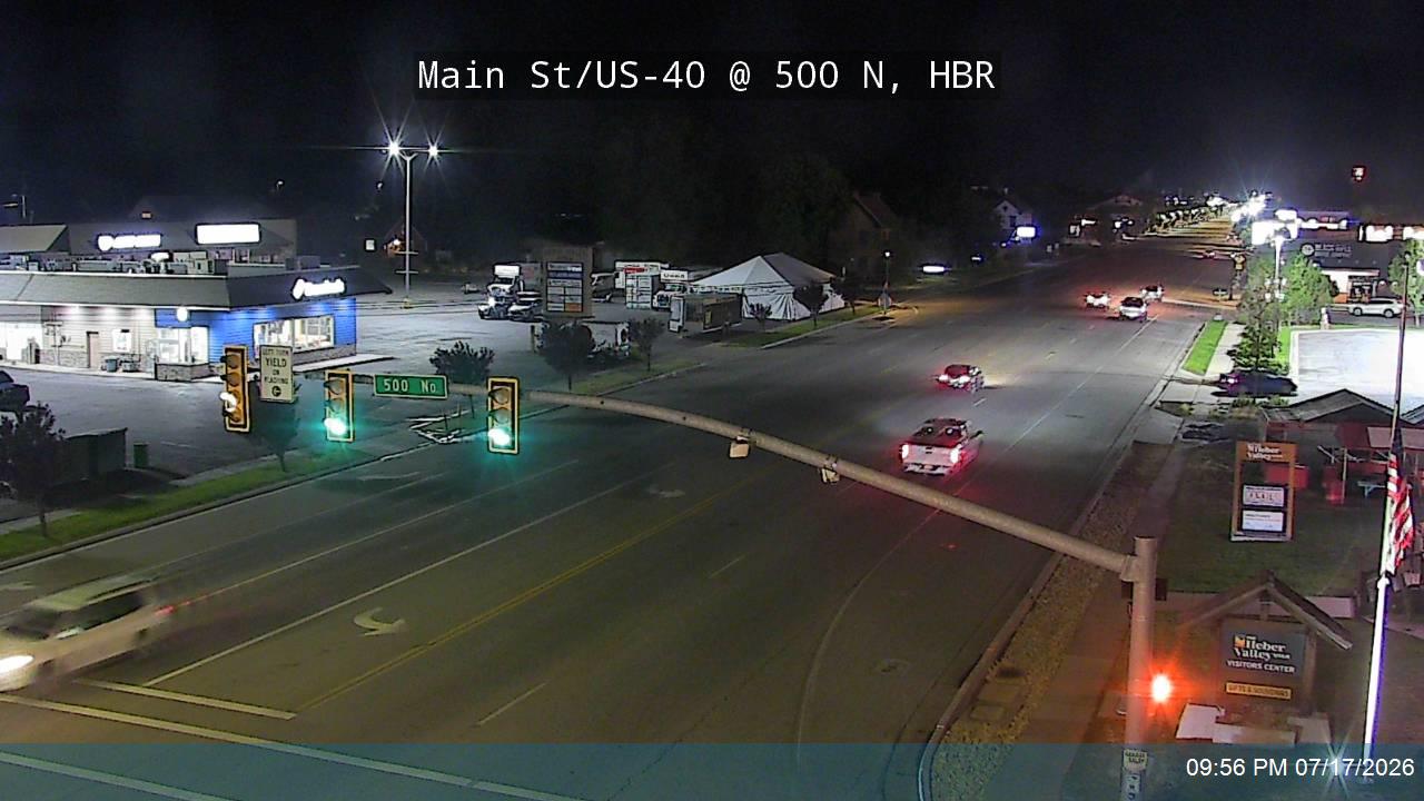 US-40 traffic camera, view south, Heber City, Utah