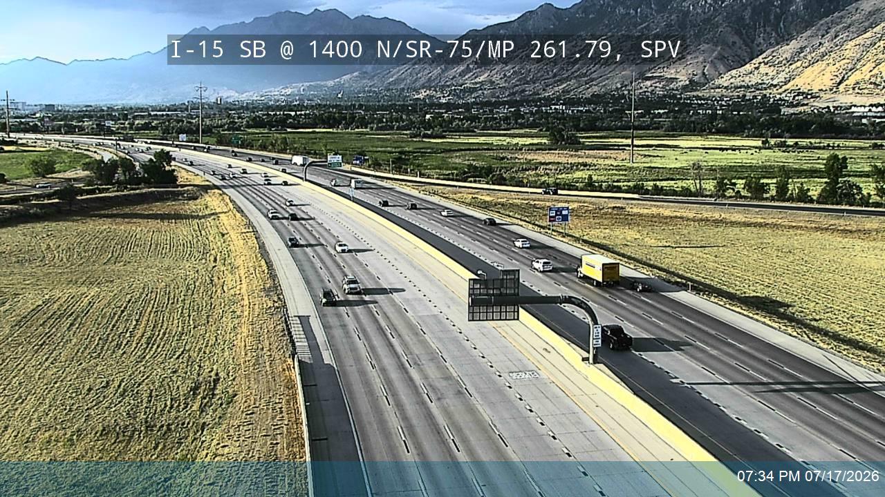 I-15 traffic camera, view south, Springville