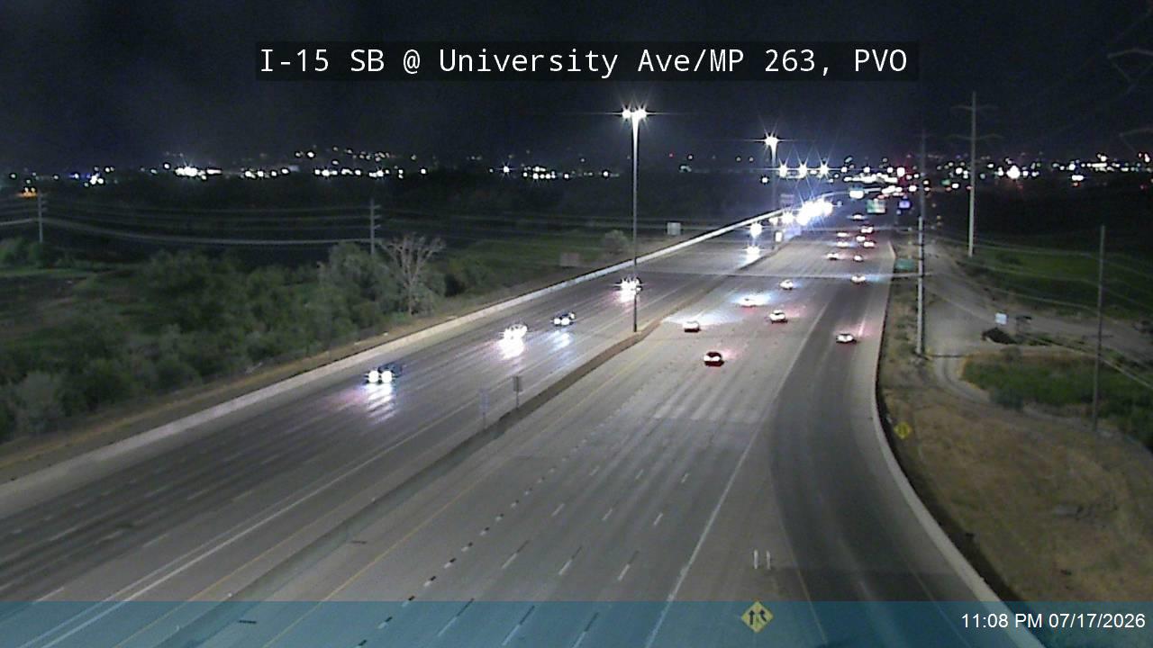 I-15 traffic camera, view south, Provo