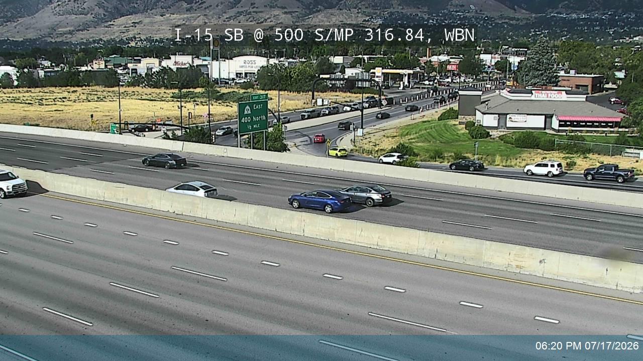 I-15 traffic camera, view south, West Bountiful