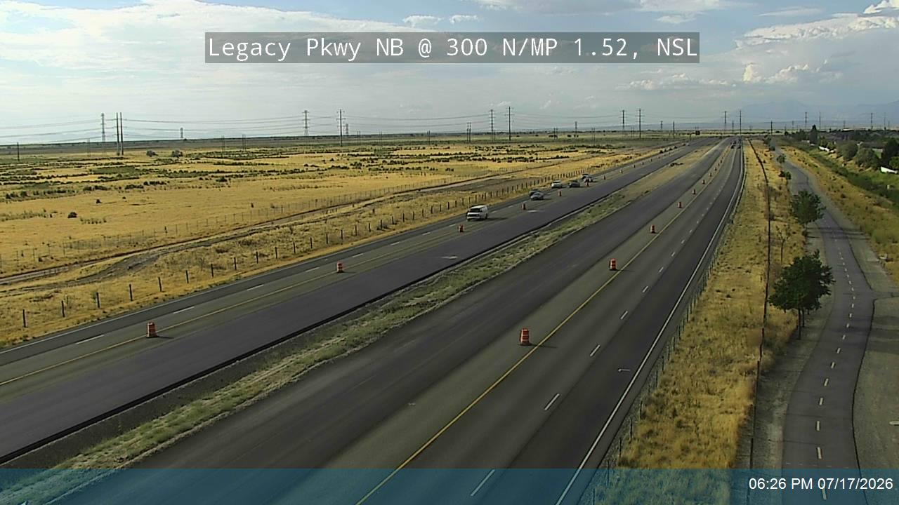 Legacy Pkwy traffic camera, view north, North Salt Lake, Utah