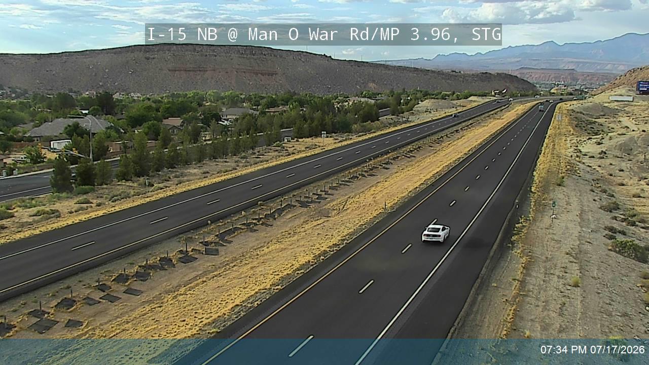 I-15 traffic camera, view north, St. George