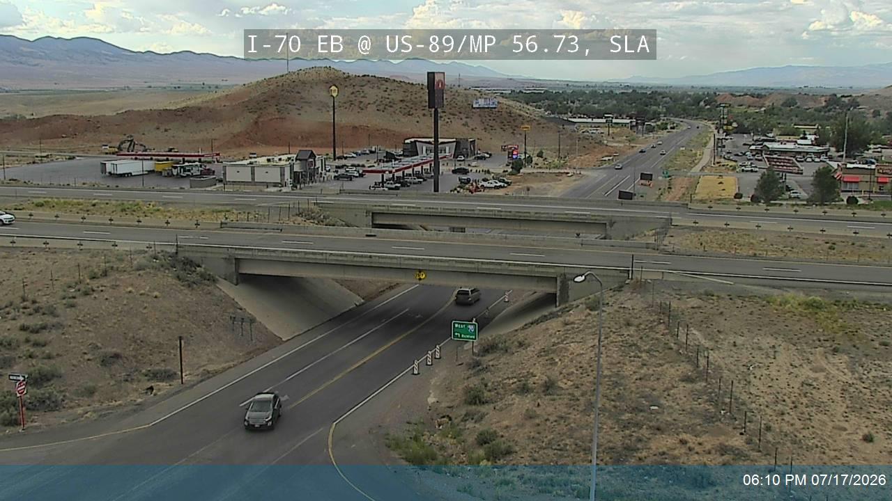 I-70 traffic camera, view east, Salina, Utah