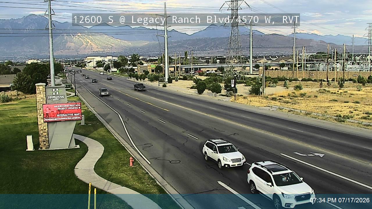 12600 S traffic camera, view east, Riverton, Utah