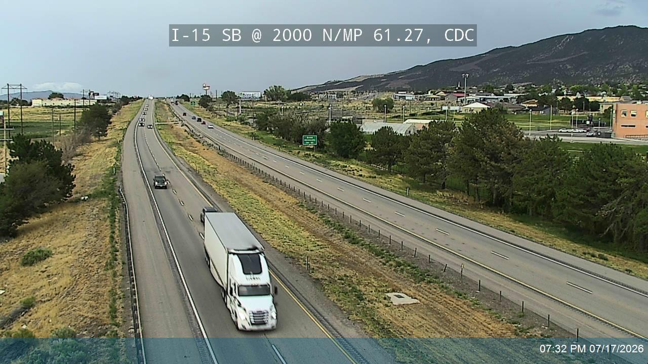I-15 traffic camera, view south, Cedar City
