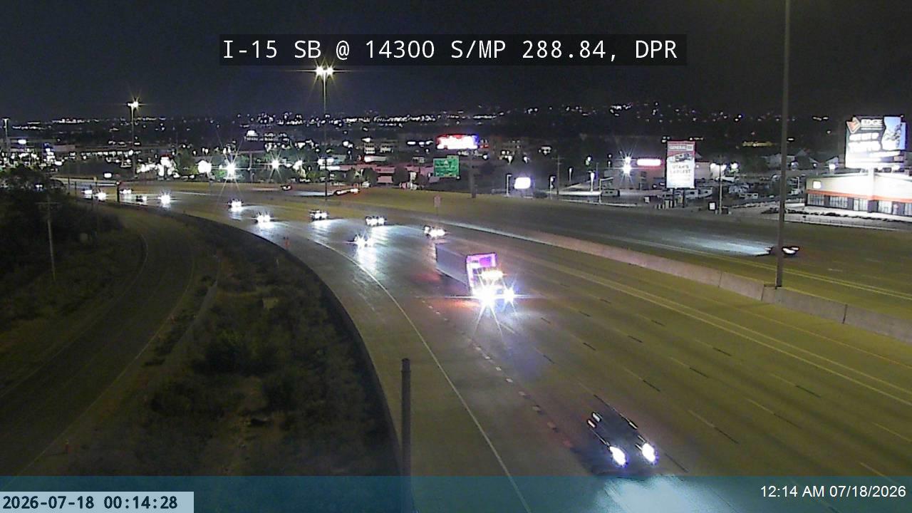 I-15 traffic camera, view south, Draper