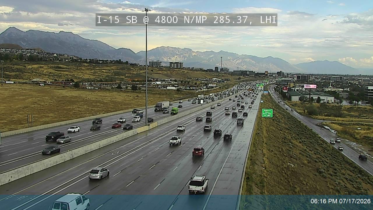 I-15 traffic camera, view south, Lehi