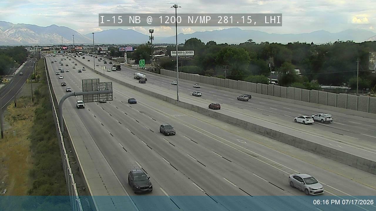 I-15 traffic camera, view north, Lehi
