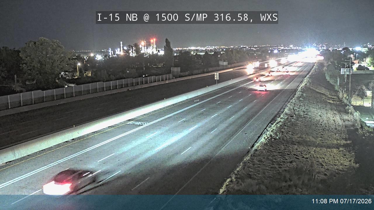 I-15 traffic camera, view north, Woods Cross