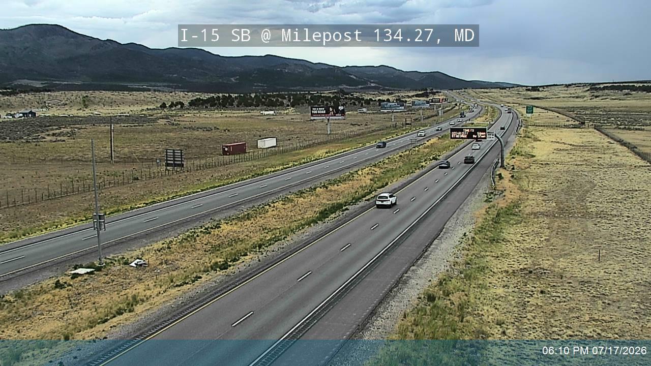 I-15 SB @ Milepost 134.27, MD traffic camera, Millard County