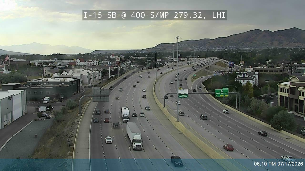 I-15 traffic camera, view south, Lehi