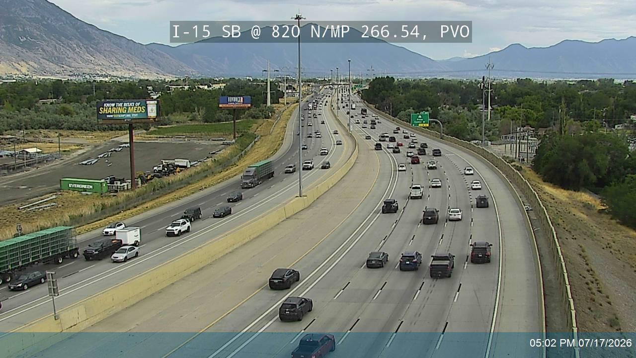 I-15 traffic camera, view south, Provo
