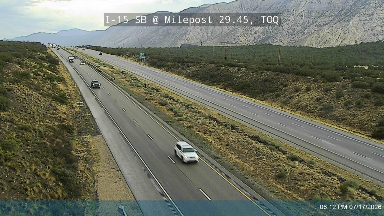 I-15 traffic camera, view south, Toquerville