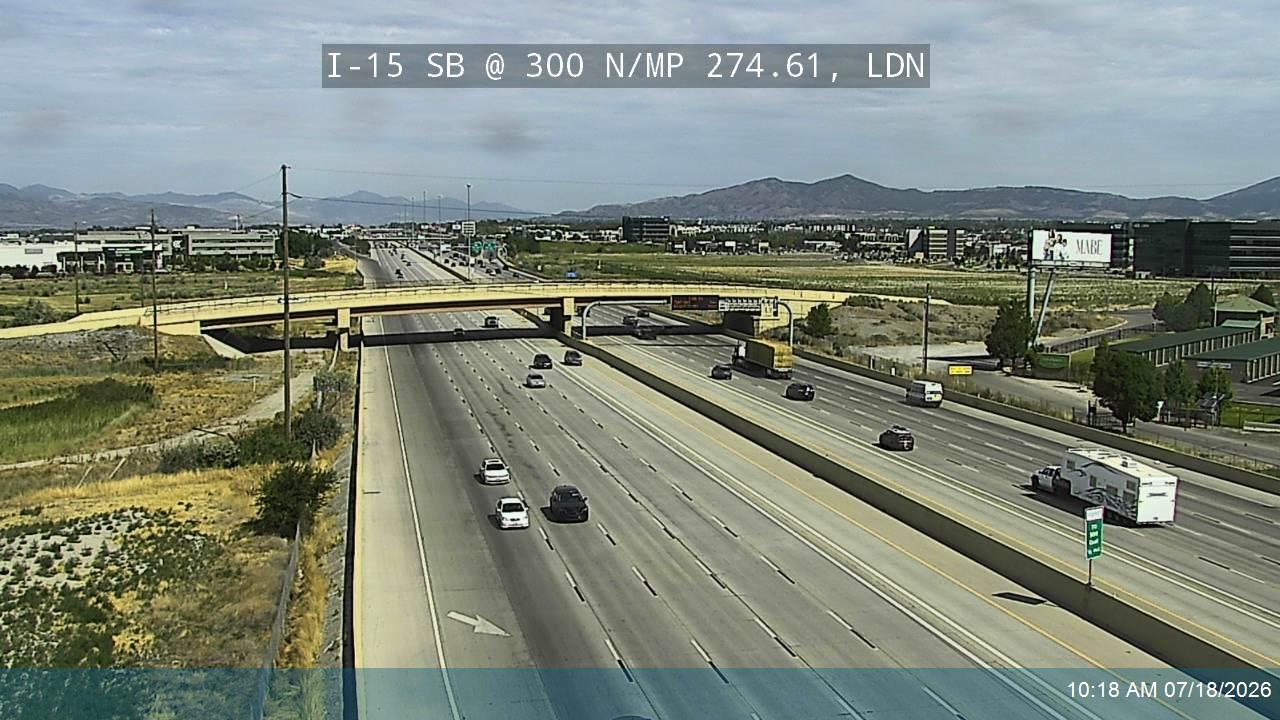 I-15 traffic camera, view south, Lindon