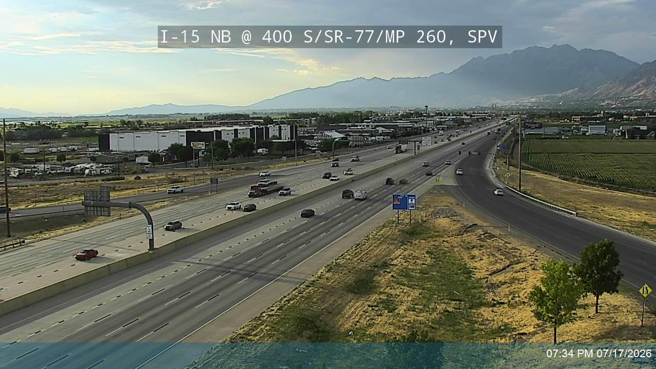 I-15 traffic camera, view north, Springville