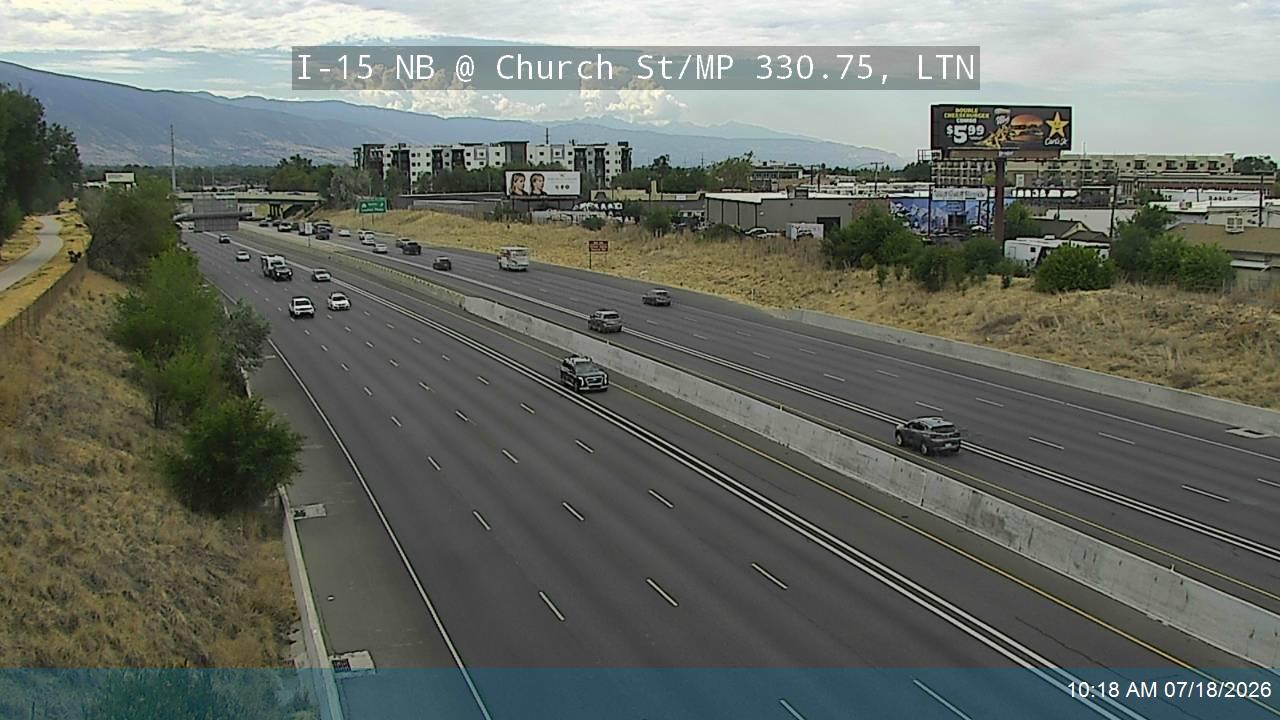 I-15 traffic camera, view north, Layton