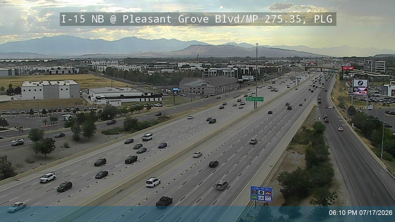 I-15 traffic camera, view north, Pleasant Grove