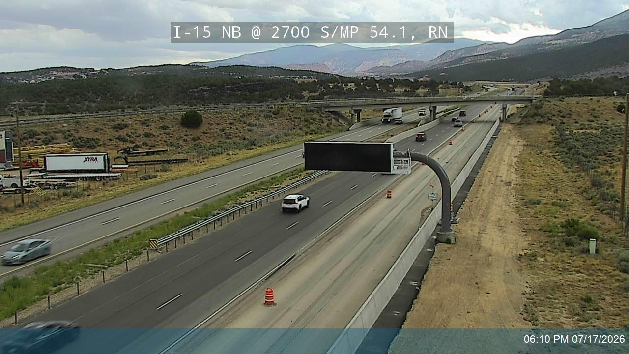 I-15 NB @ Cedar City / MP 54.1, RN traffic camera, Iron County