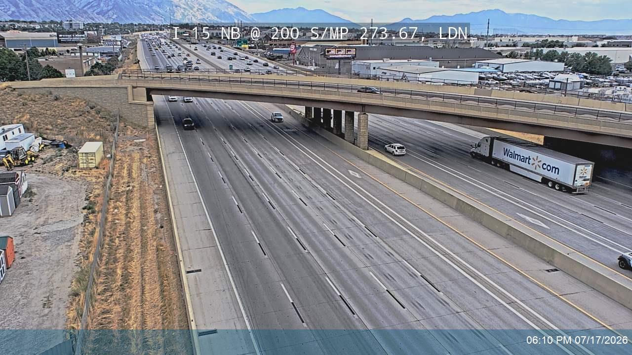 I-15 traffic camera, view north, Lindon