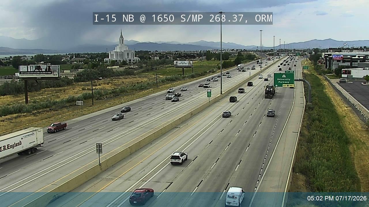 I-15 traffic camera, view north, Orem