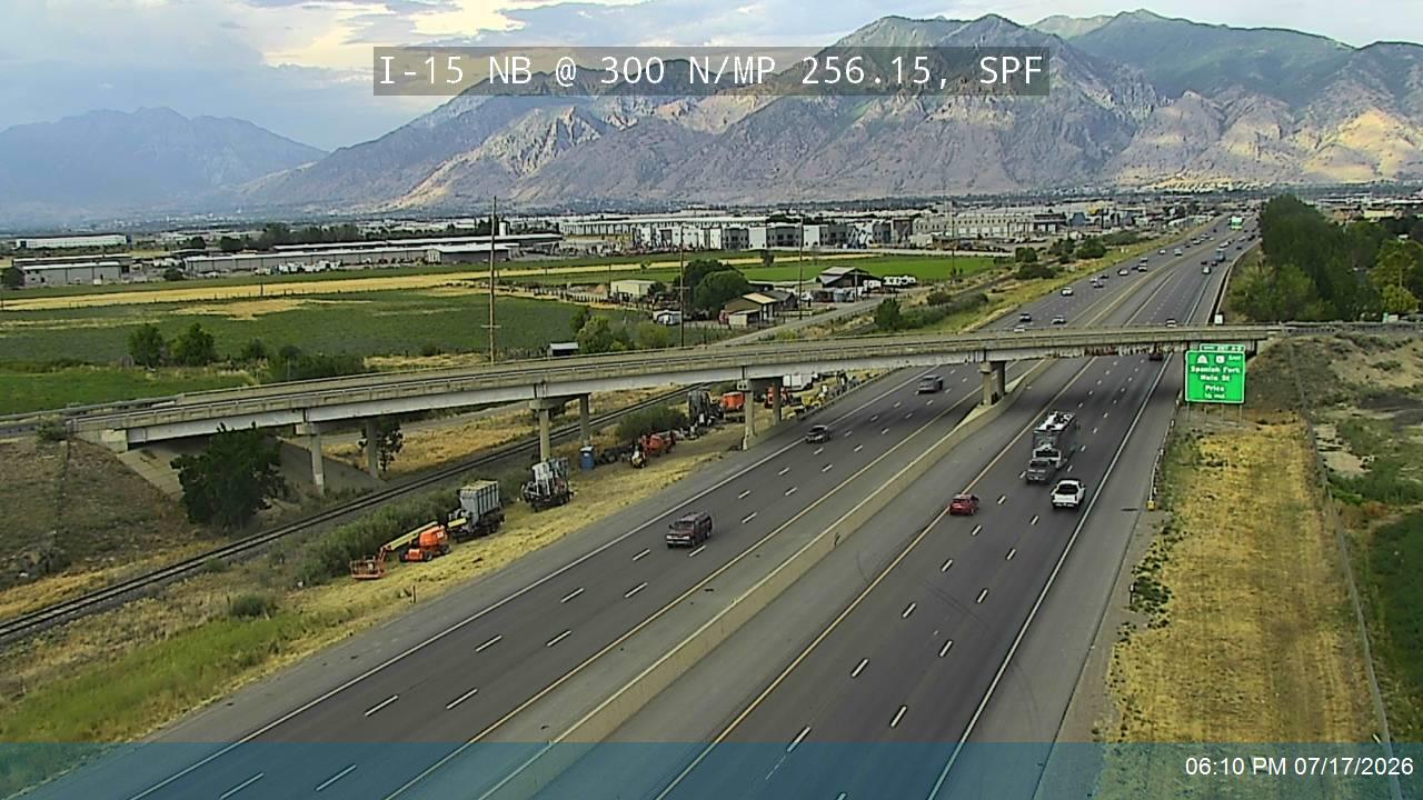 I-15 traffic camera, view north, Spanish Fork
