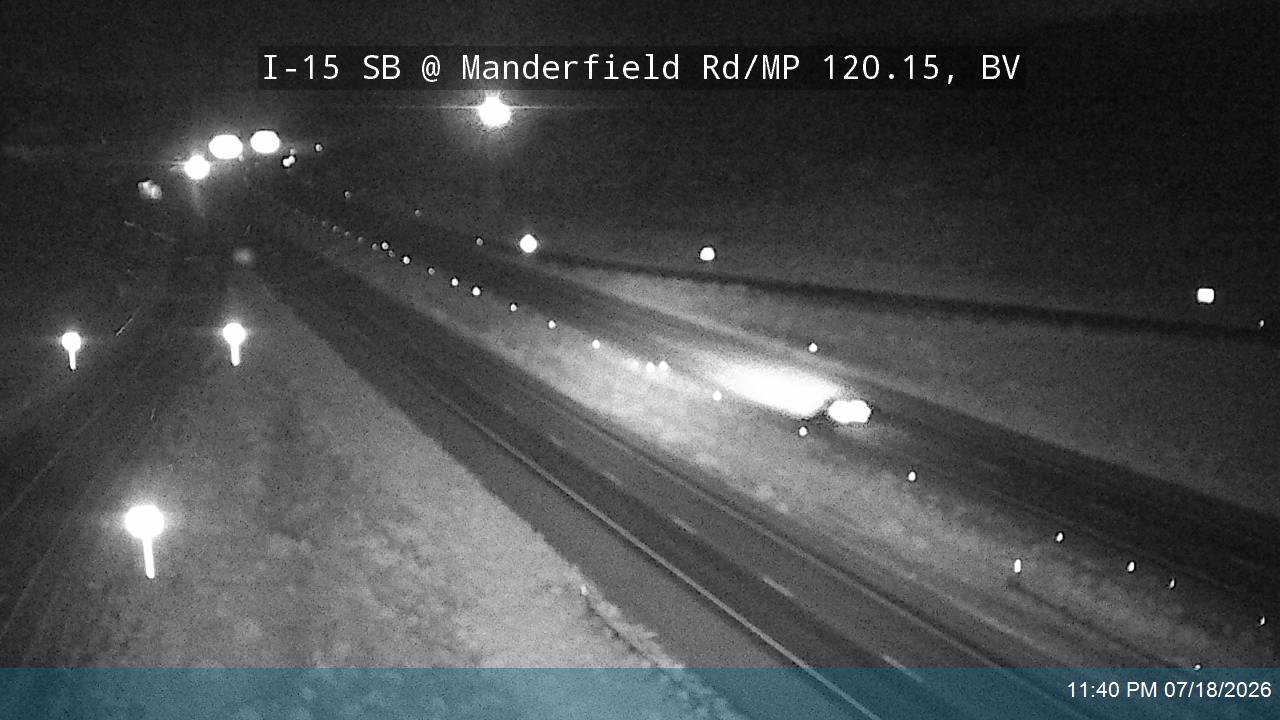 I-15 SB @ Manderfield Rd / MP 120.15, BV traffic camera, Beaver County