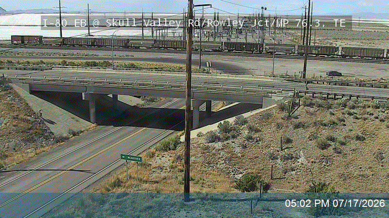 I-80 EB @ Skull Valley Rd / Rowley Jct / SR-196 / MP 76.3, TE traffic camera, Tooele County